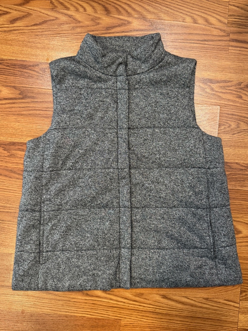 Eileen Fisher Organic Cotton Hemp Quilted Vest Gray XS